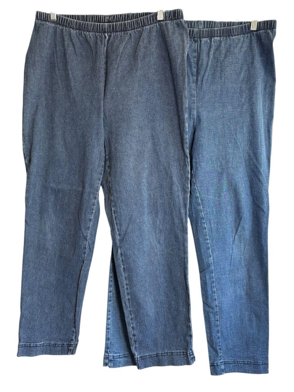 TWO! Just My Size Pull-On Stretch Denim Pants 18W/20W Elastic Waist